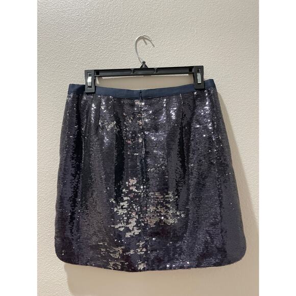 J. Crew Navy and Silver Sequin Skirt Size 2 - Picture 3 of 7